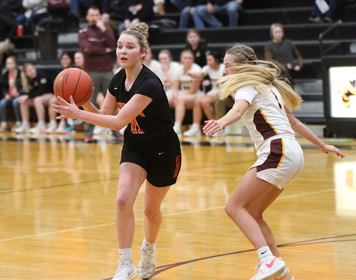 Addison Bode looks for an open teammate to pass the ball to during a ...